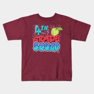 4th Fourth Grade Squad Tee Back To School Class Of 2019 Graduation Gift Student Kids Preschool Teacher Shirt First Day Of School Gift Education Shirt Kids T-Shirt